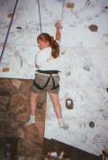 Rebecca on the climbing wall